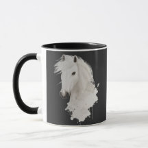 TAZA CABALLO BLANCO CON FONDO NEGRO