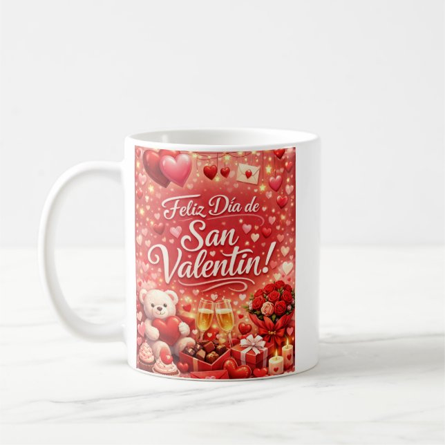 Taza Clásica “Feliz Día de San Valentín” – Regalo  Kaffeetasse (Links)