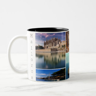 Taza collage isla de Mallorca, Majorca Zweifarbige Tasse