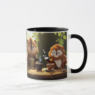 Taza con imágenes de monos tomando café,mugs,diver tasse