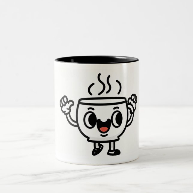 Taza de Café en Modo Victorioso - Taza Divertida Zweifarbige Tasse (Mittel)