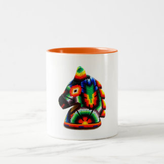 Taza De Café Huichol Beaded Horse Mexikanische Kun Zweifarbige Tasse