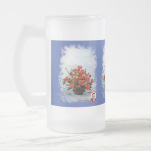 Taza de Cristal Esmerilado Bodegón de flores Mattglas Bierglas