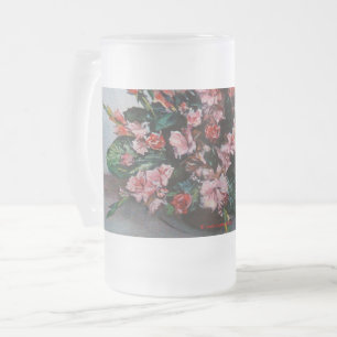 Taza De Cristal Esmerilado Bodegón de flores Mattglas Bierglas