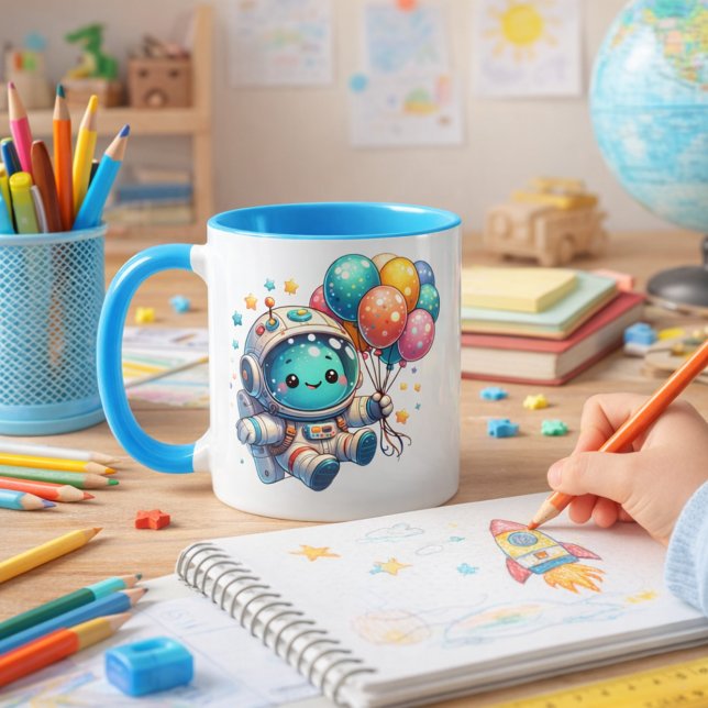 Taza de Cumpleaños Astronauta con Globos  Tasse (Von Creator hochgeladen)