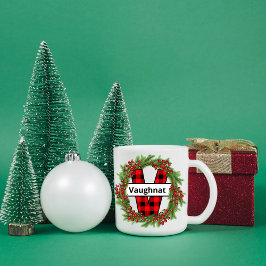 "Taza de navidad personalizada con letra V" Coff Kaffeetasse