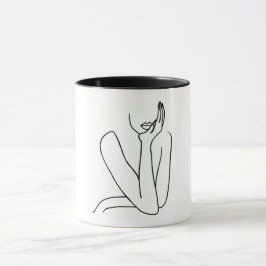 Taza Line Art Mujer – Minimalismo  Tasse