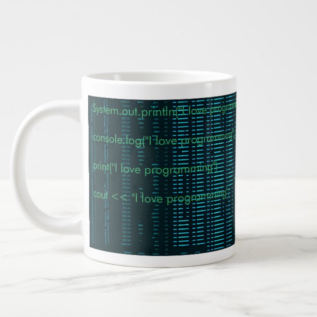 Taza matrix hacker computers  programmer 3 Jumbo-Tasse (Links)