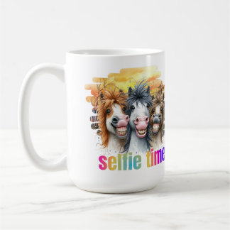 Tazas horse meme – funny horses on a selfie kaffeetasse