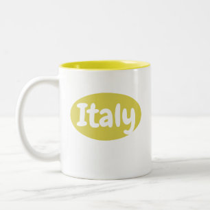 Tazza Gialla Italia   Italien Tasse