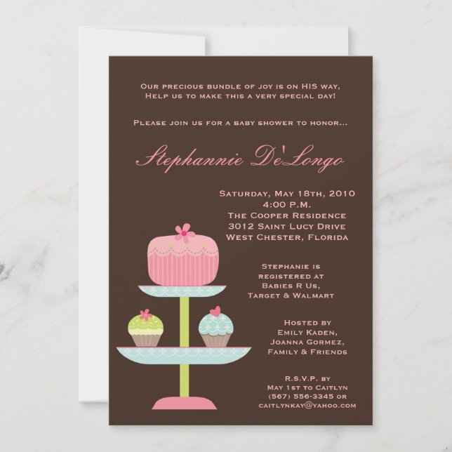 {TBA} 12x18 Sweet Leckereien Cake Baby Shower Einl Einladung (Vorderseite)