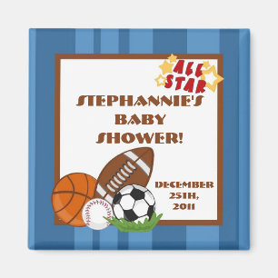 {TBA} 2"x2" All Star Blue Gastgeschenk Magnet