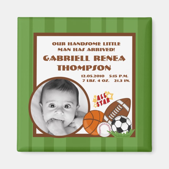 {TBA} 2"x2" All Star Green Announction Magnet (Vorne)