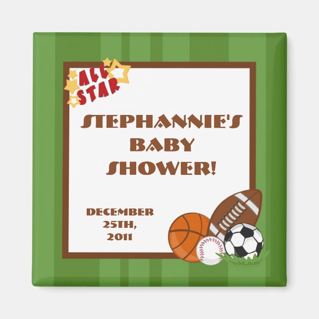 {TBA} 2"x2" All Star Green Gastgeschenk Magnet (Vorne)