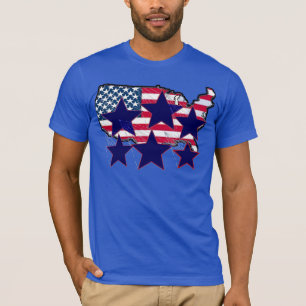 TBA AWARD Gewinner des American Map Flag with Star T-Shirt
