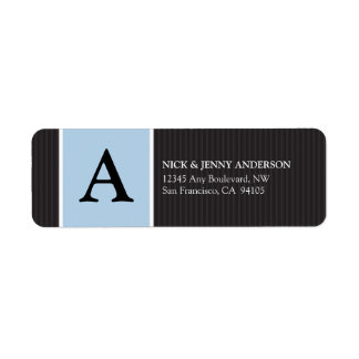 {TBA} Bold Stripe Return Address Label (blau)