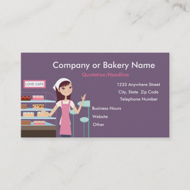 {Tba} Carte de visite de boulangerie/magasin de (Devant)