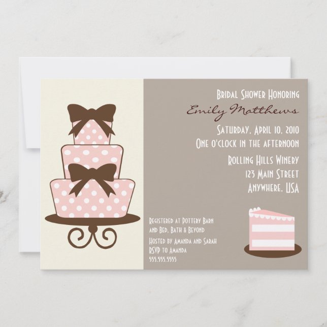 {TBA} Chic Pink & Brown Einladung (Vorderseite)