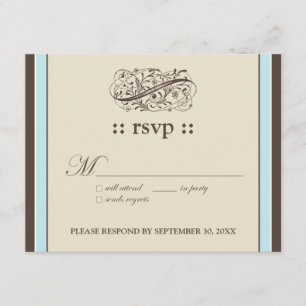 {TBA} Einfach elegante 4,25x5,5"-Antwortkarte RSVP Karte