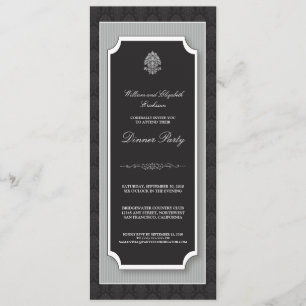 {TBA} Elegantes Damast-Abendessen-Party laden ein Einladung