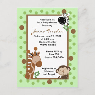 {TBA} Jungle Adventure Safari Baby Dusche Einladungspostkarte