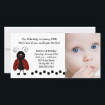 {TBA} Little Ladybug Foto Geburtstag / Geburt<br><div class="desc">Niedliche kleine "Lovebug" Ladybug-Karte,  die Sie für Geburtstag,  Babydusche oder Geburtsankündigung personalisieren können!</div>