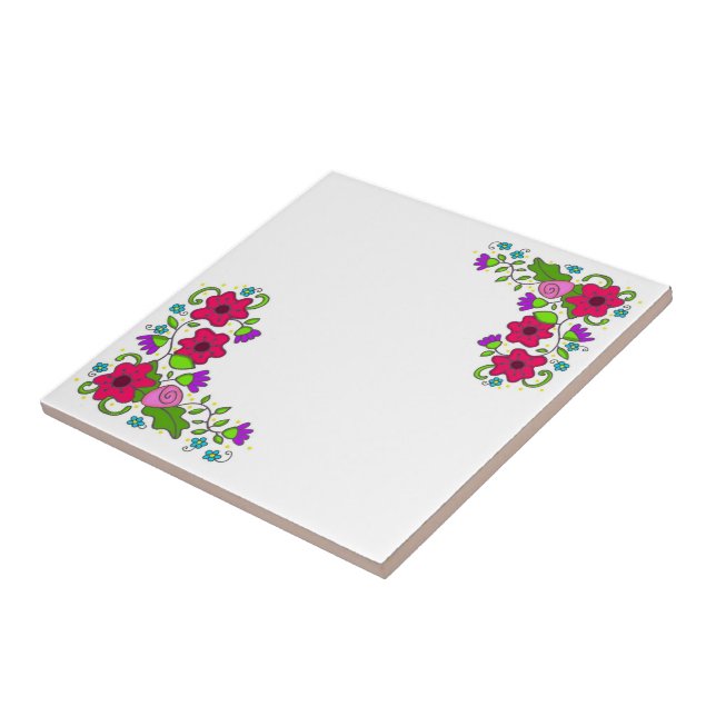 Tba-PREIS - ukrainische Blumenmotiv-Volkskunst Fliese (Seite)