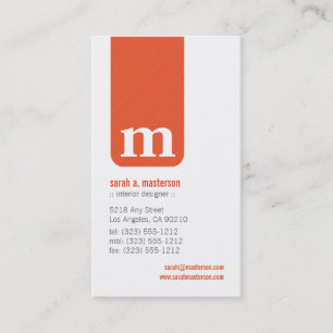 {TBA} Simple Monogramm Designer-Visitenkarte Visitenkarte