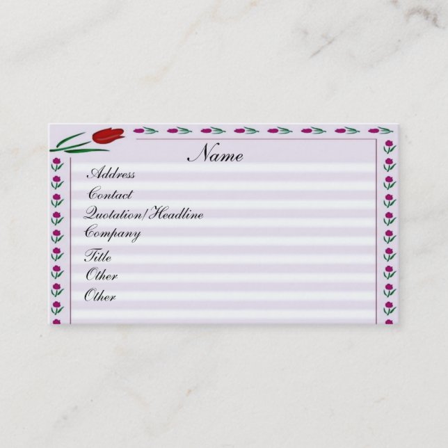 - TBA - Tulips Visitenkarte (Vorderseite)