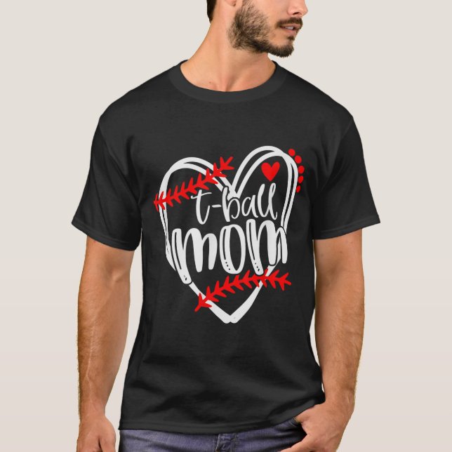 Tball MAMA T ball Girls T-ball Herz T-Shirt (Vorderseite)