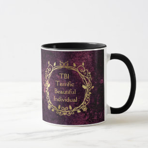 TBI Wunderschönes individuelles Gold auf Lila Tasse