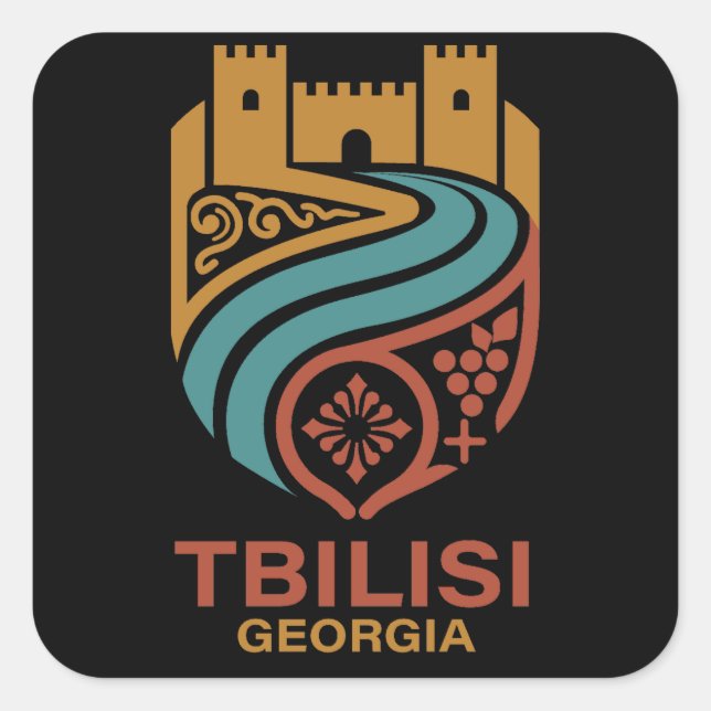Tbilisi Georgia Quadratischer Aufkleber (Vorderseite)