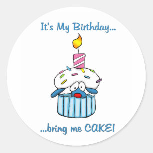 Tbone Birthday cupcake Runder Aufkleber