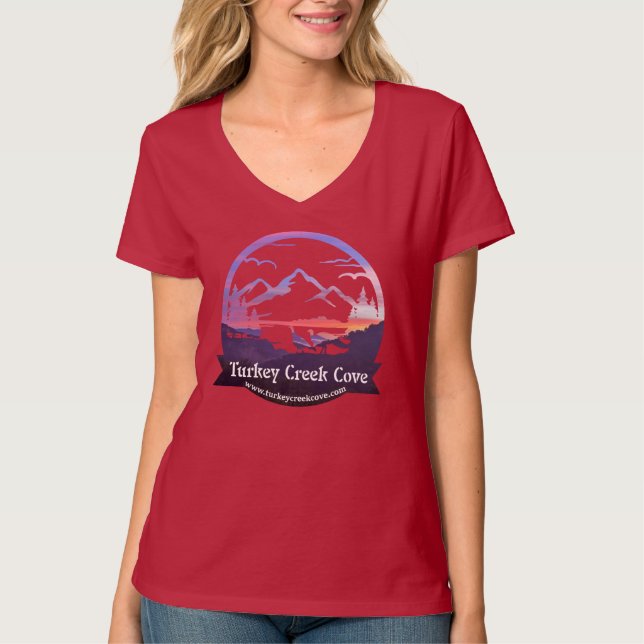 TCC lila Sonnenuntergangslogo Frauenlogo T - Shirt (Vorderseite)