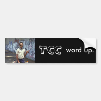 Tcc-Wort oben. Autoaufkleber