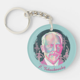 Tchaikovsky Farbportrait Zitat Schlüsselanhänger