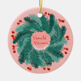 Tchèque Joyeux Noël couronne Ornement