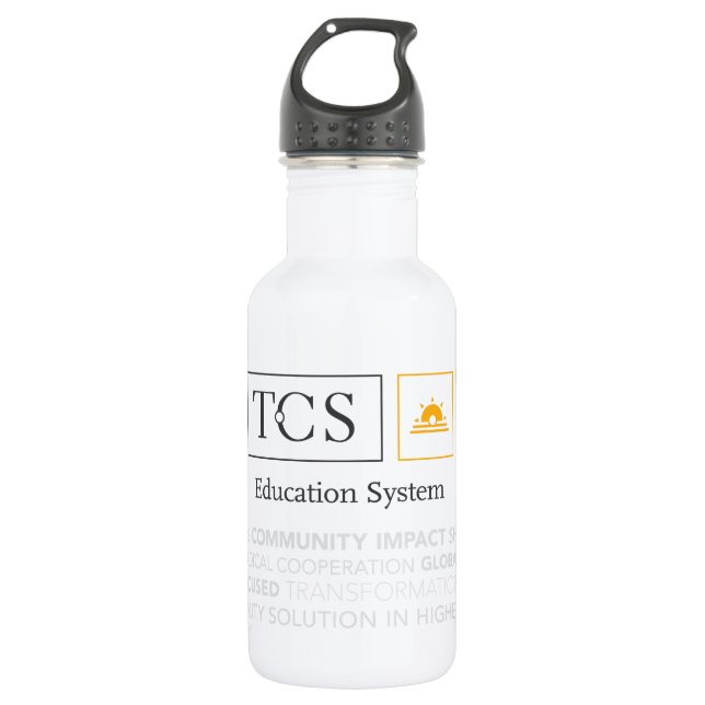 Tcs-Typografie-weißes Wasser-Flasche Trinkflasche (Vorderseite)