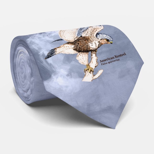TCWC - Amerikanische Kestrel-Illustration Krawatte (Gerollt)