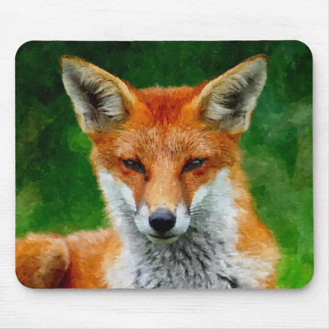 TCWC - Roter Fox-Aquarell-Malerei Mousepad (Vorne)