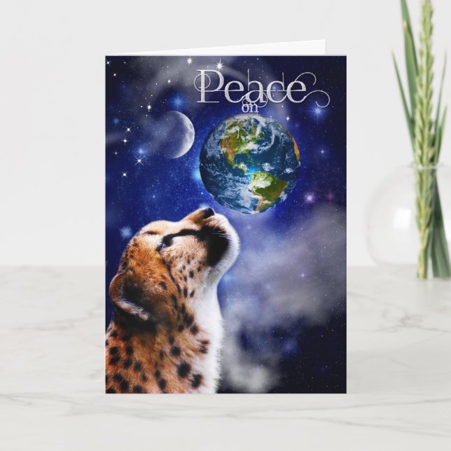 TCWC - WeihnachtsWeltfriedenCheetah Feiertagskarte (Vorderseite)