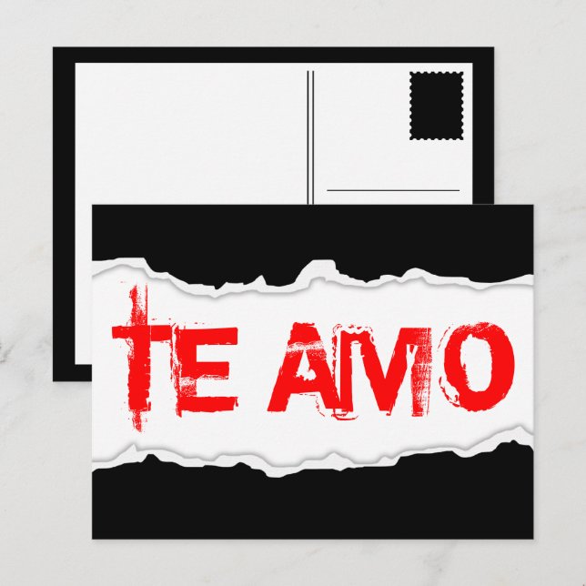 TE AMO (Seite rip) Feiertagspostkarte (Vorne/Hinten)