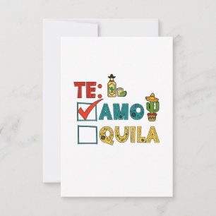 Te Amo Tequila Cinco De Mayo Funny Dankeskarte