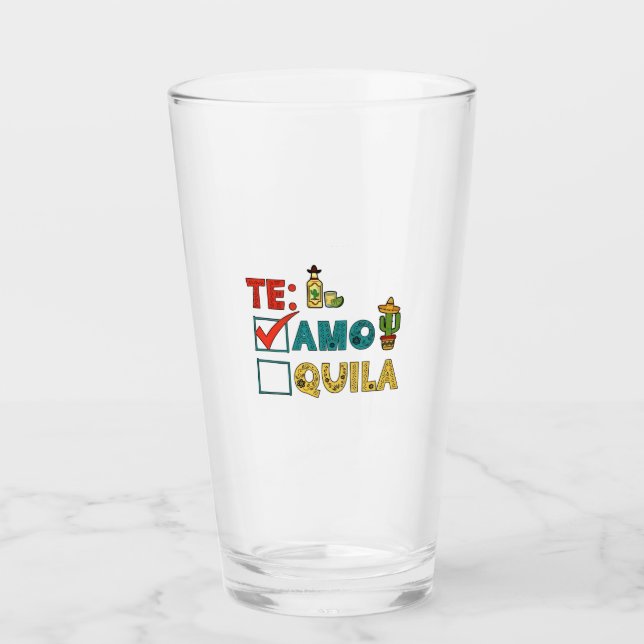Te Amo Tequila Cinco De Mayo Funny Glas (Vorderseite)