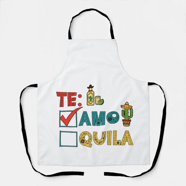 Te Amo Tequila Cinco De Mayo Funny Schürze (Vorderseite)