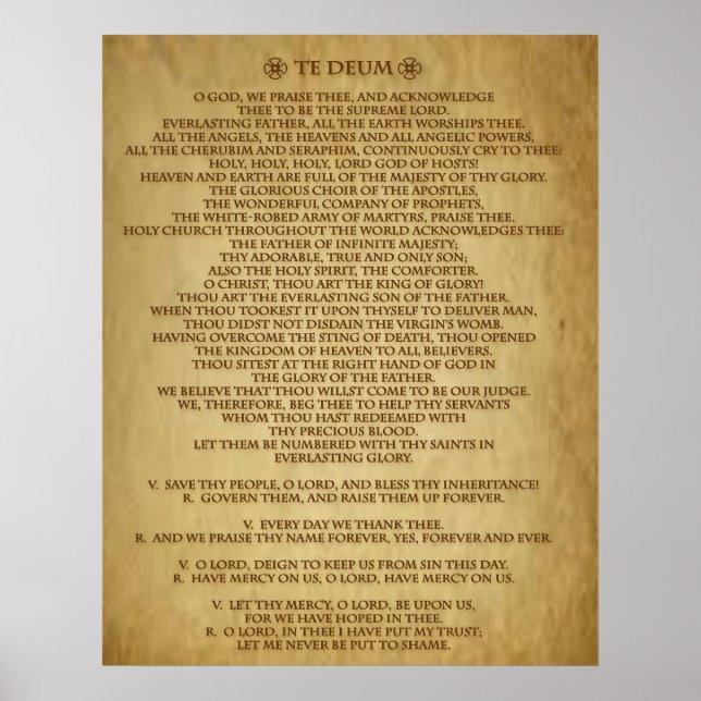 TE DEUM PRAYER POSTER (Vorne)
