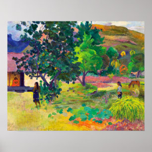 Te Fare, Das Haus Landschaftskunst von Paul Gaugui Poster