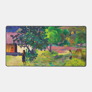 Te Fare, Das Haus Landschaftskunst von Paul Gaugui Schreibtischunterlage