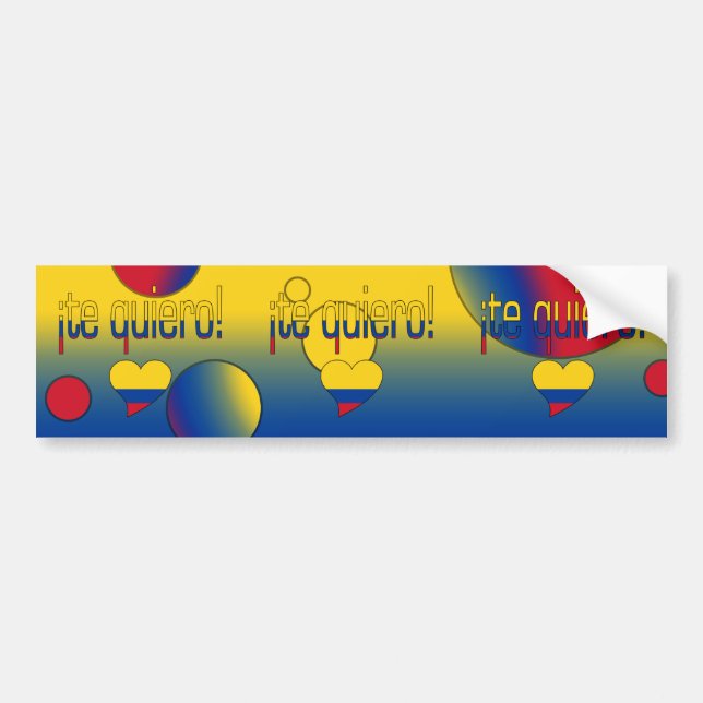 ¡ Te Quiero! Kolumbien-Flagge färbt Pop-Kunst Autoaufkleber (Vorne)