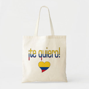 ¡ Te Quiero! Kolumbien-Flaggen-Farben Tragetasche